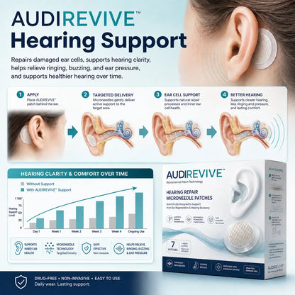 AUDIREVIVETM HEARING REPAIR MICRONEEDLE PATCHES