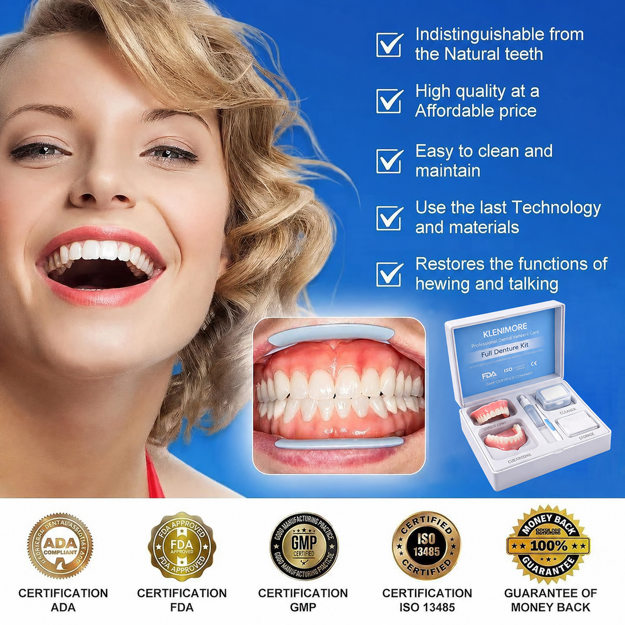 ⏰ KLENIMORE™ Custom-Fit Dentures  ENDS TODAY   70% OFF | Smile with Confidence