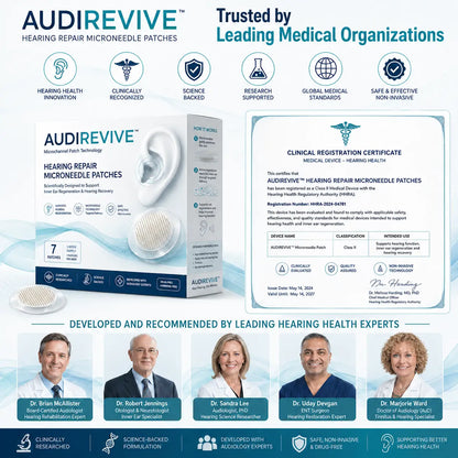 AUDIREVIVETM HEARING REPAIR MICRONEEDLE PATCHES