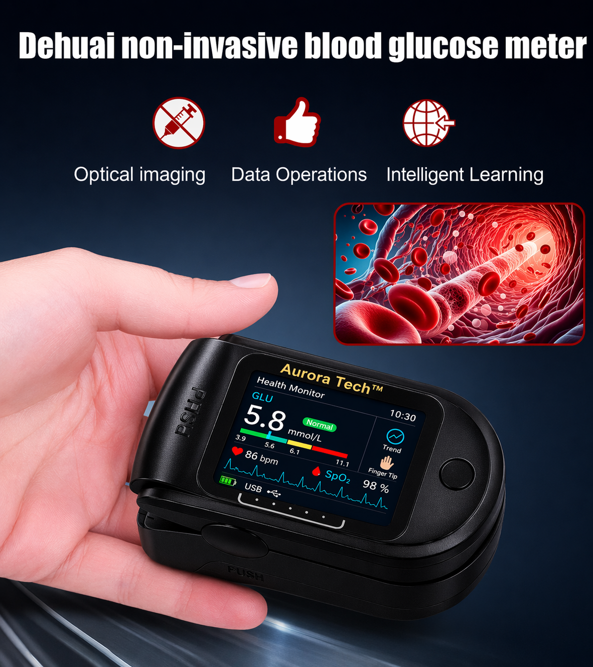 ⭐Aurora Tech™ Non-Invasive Blood Glucose Monitor | High-Precision 99.9% Accuracy | TGA Certified
