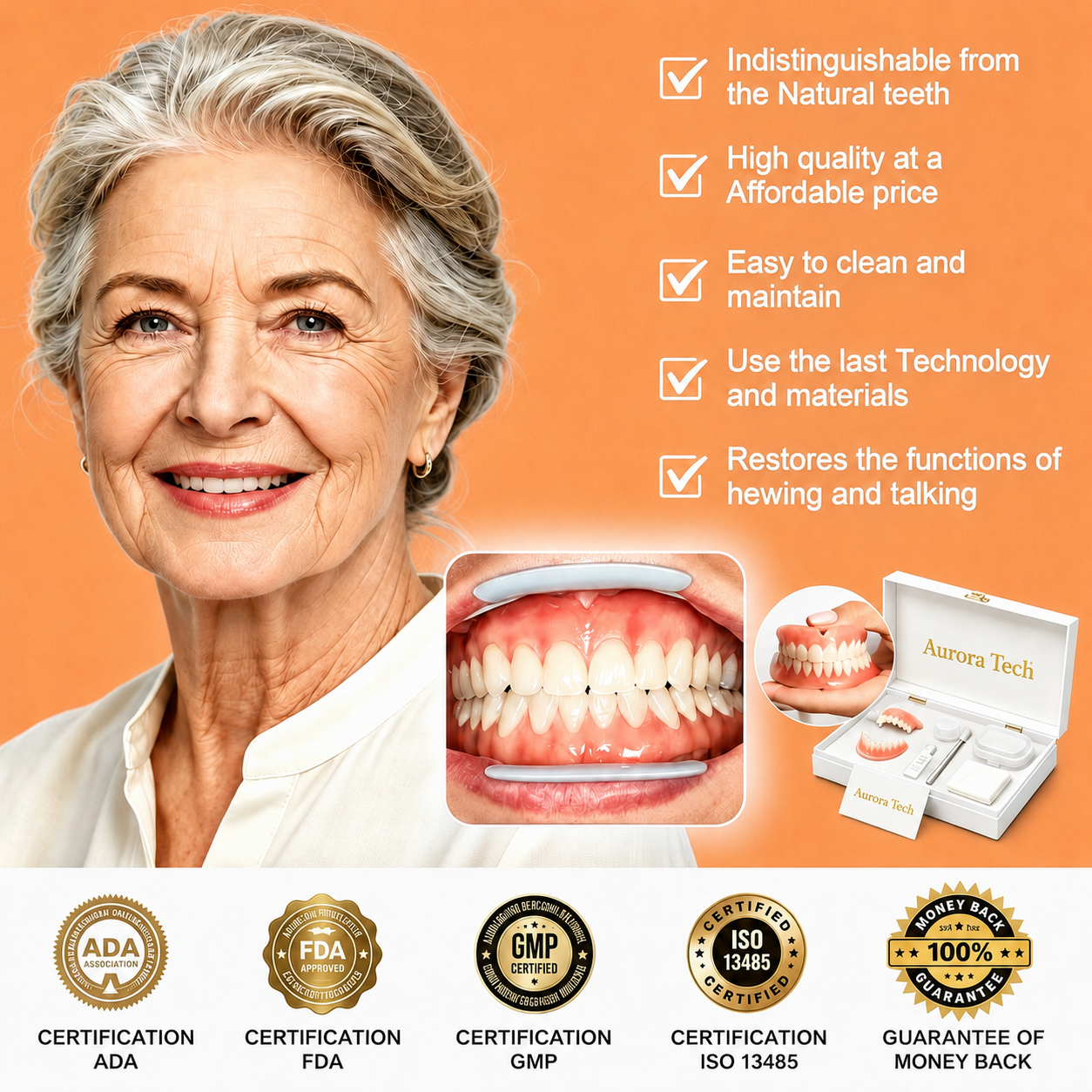 ⏰ Aurora Tech™ Custom-Fit Dentures  ENDS TODAY   70% OFF | Smile with Confidence