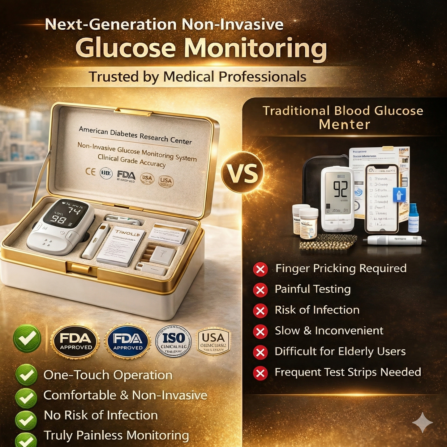 🔥 Final 3 Hours: 50% OFF 🏆 Brand-New Non-Invasive Smart Blood Glucose Monitor ✅ TGA Certified