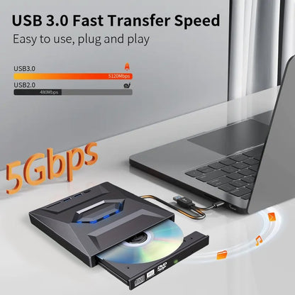 🔥Retro Laptop CD DVD Player USB C 3.0 Portable CD Burner